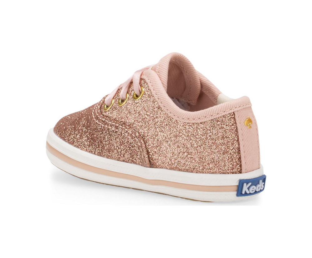 Tenis Keds Niña Rosas Dorados - Kate Spade New York Champion Glitter Crib - 1286-SYUGQ